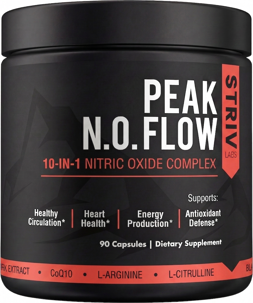 Peak Flow — Nitric Oxide Booster for Blood Flow, Circulation & Endurance — L-Citrulline, L-Arginine, Beet Root, Pine Bark — 90 Capsules