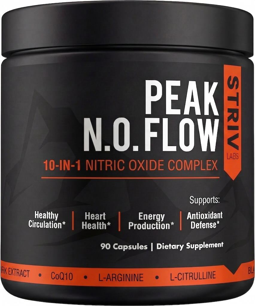 Peak Flow — Nitric Oxide Booster for Blood Flow, Circulation & Endurance — L-Citrulline, L-Arginine, Beet Root, Pine Bark — 90 Capsules
