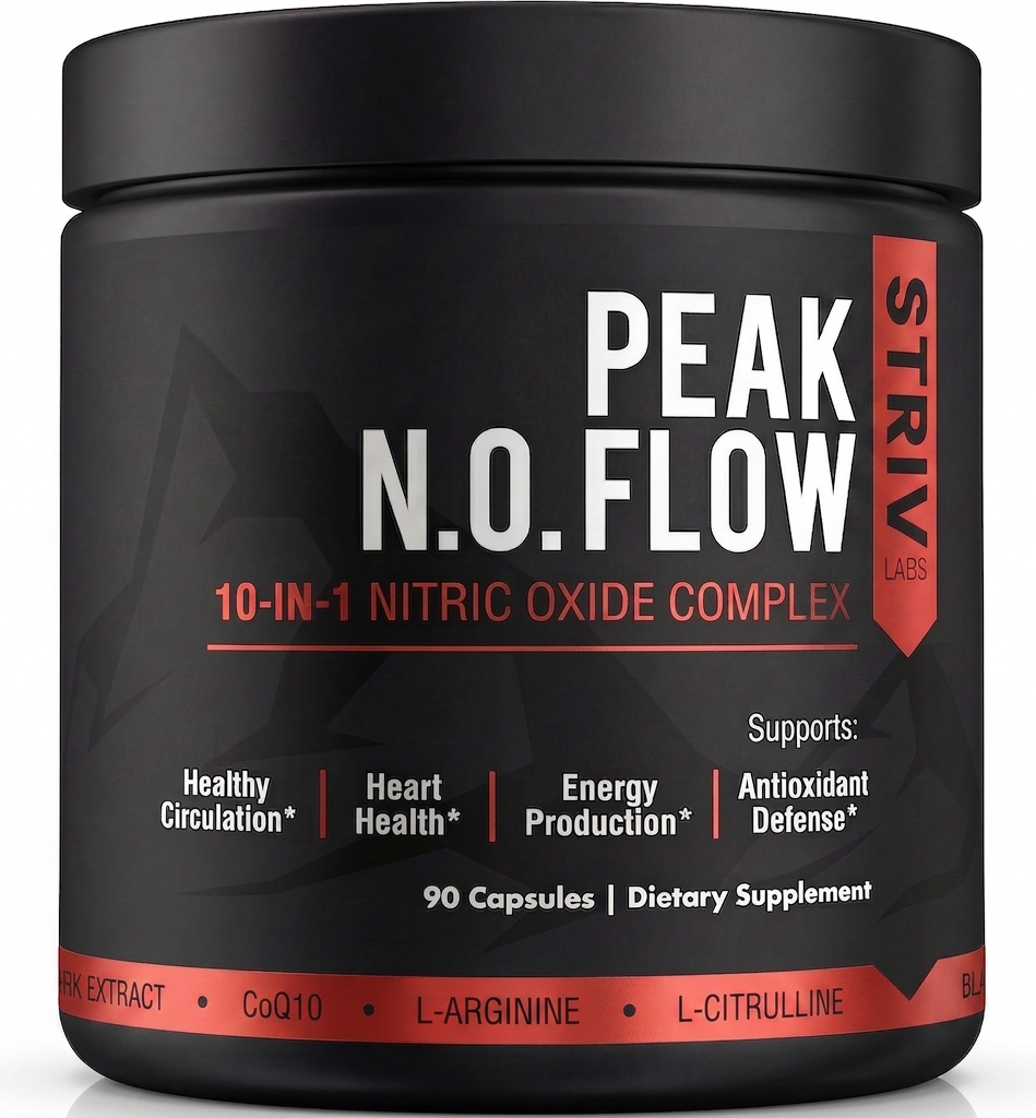 Peak Flow — Nitric Oxide Booster for Blood Flow, Circulation & Endurance — L-Citrulline, L-Arginine, Beet Root, Pine Bark — 90 Capsules