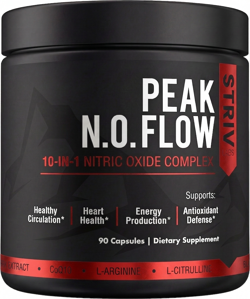 Peak Flow — Nitric Oxide Booster for Blood Flow, Circulation & Endurance — L-Citrulline, L-Arginine, Beet Root, Pine Bark — 90 Capsules