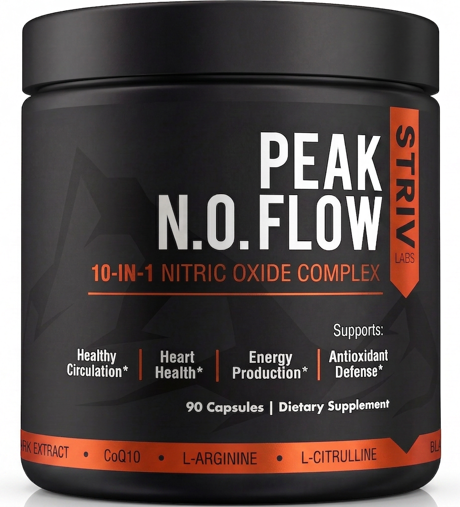 Peak Flow — Nitric Oxide Booster for Blood Flow, Circulation & Endurance — L-Citrulline, L-Arginine, Beet Root, Pine Bark — 90 Capsules