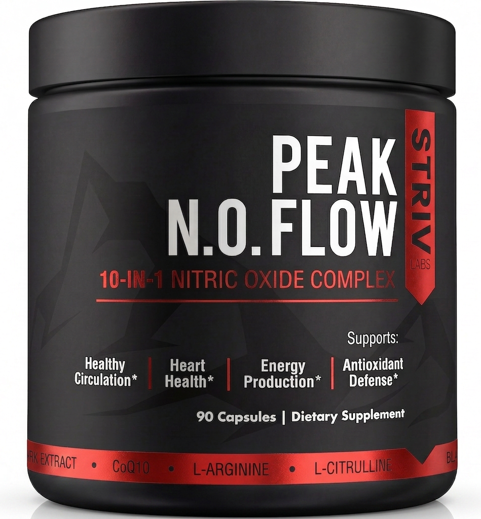 Peak Flow — Nitric Oxide Booster for Blood Flow, Circulation & Endurance — L-Citrulline, L-Arginine, Beet Root, Pine Bark — 90 Capsules