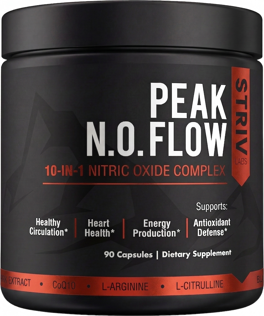 Peak Flow — Nitric Oxide Booster for Blood Flow, Circulation & Endurance — L-Citrulline, L-Arginine, Beet Root, Pine Bark — 90 Capsules