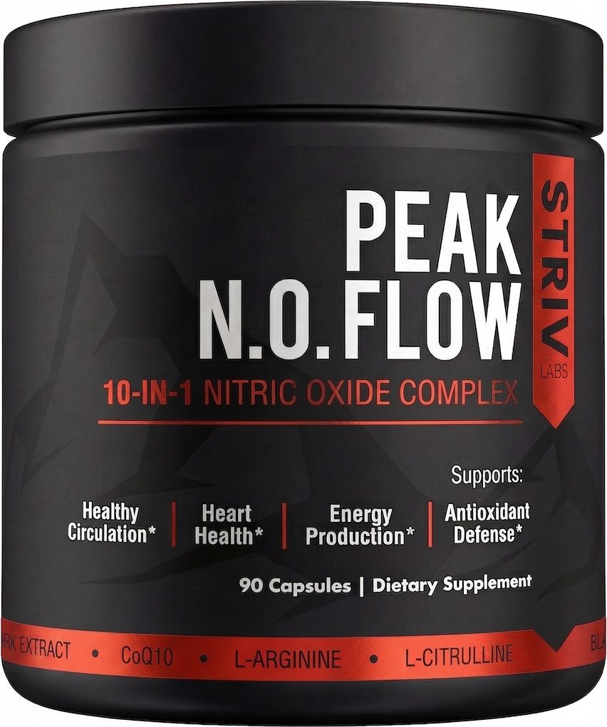 Peak Flow — Nitric Oxide Booster for Blood Flow, Circulation & Endurance — L-Citrulline, L-Arginine, Beet Root, Pine Bark — 90 Capsules