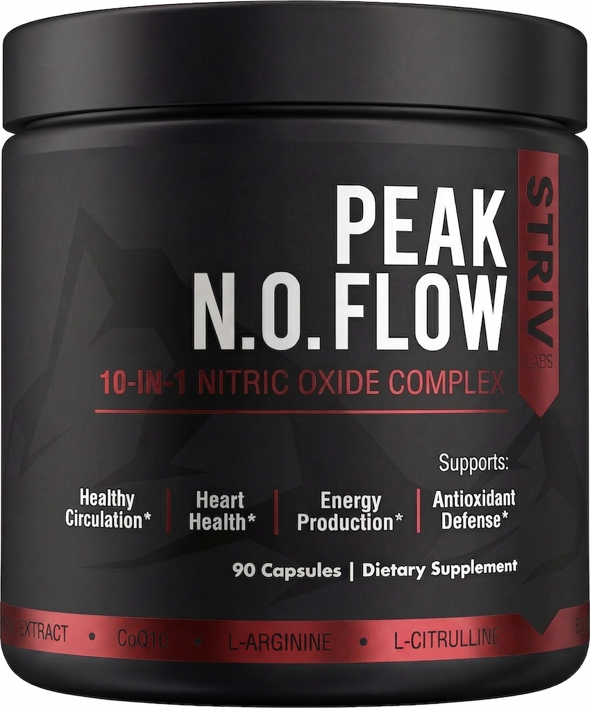 Peak Flow — Nitric Oxide Booster for Blood Flow, Circulation & Endurance — L-Citrulline, L-Arginine, Beet Root, Pine Bark — 90 Capsules