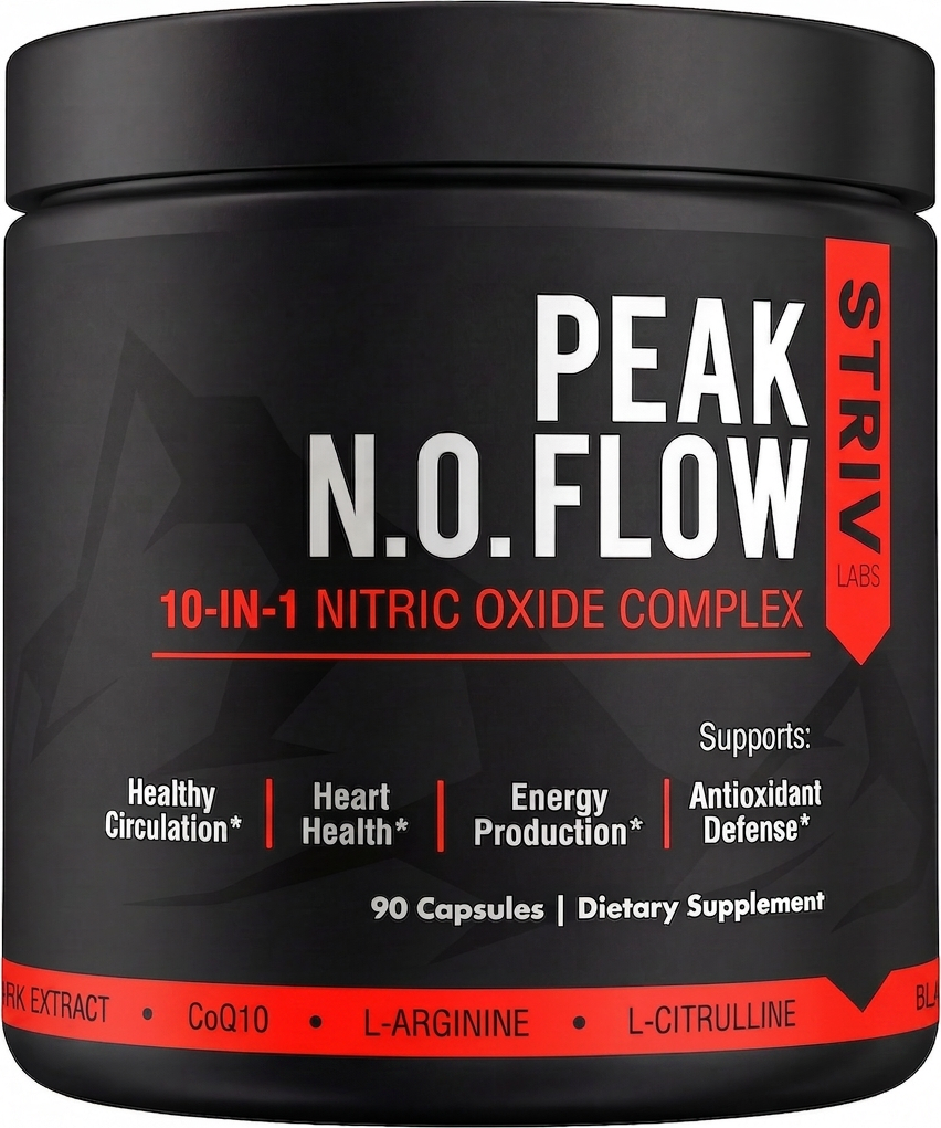 Peak Flow — Nitric Oxide Booster for Blood Flow, Circulation & Endurance — L-Citrulline, L-Arginine, Beet Root, Pine Bark — 90 Capsules