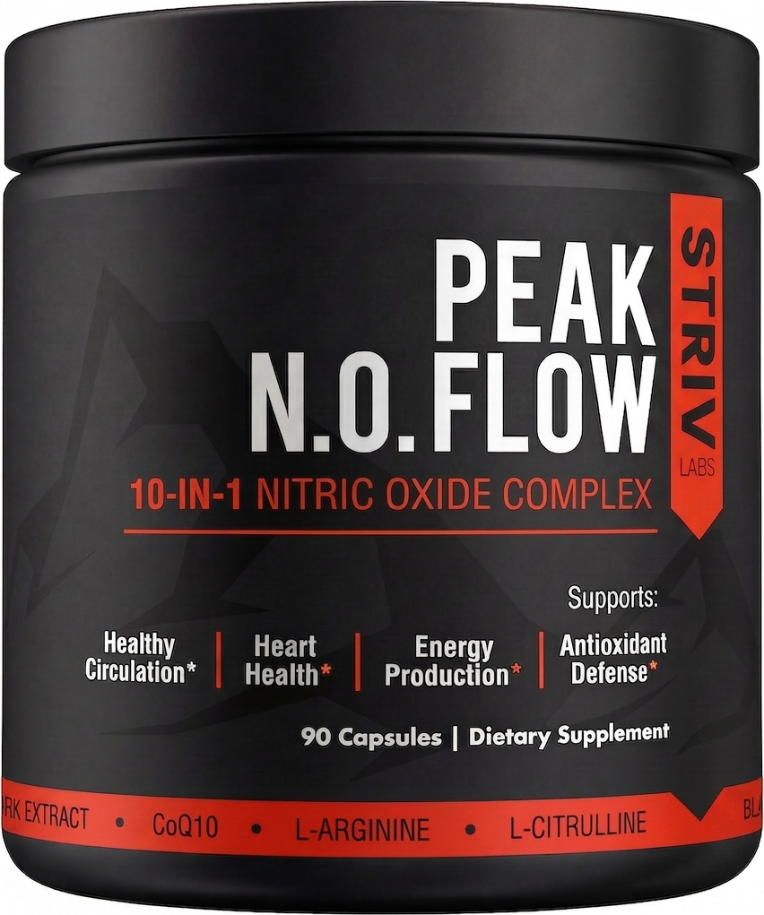 Peak Flow — Nitric Oxide Booster for Blood Flow, Circulation & Endurance — L-Citrulline, L-Arginine, Beet Root, Pine Bark — 90 Capsules