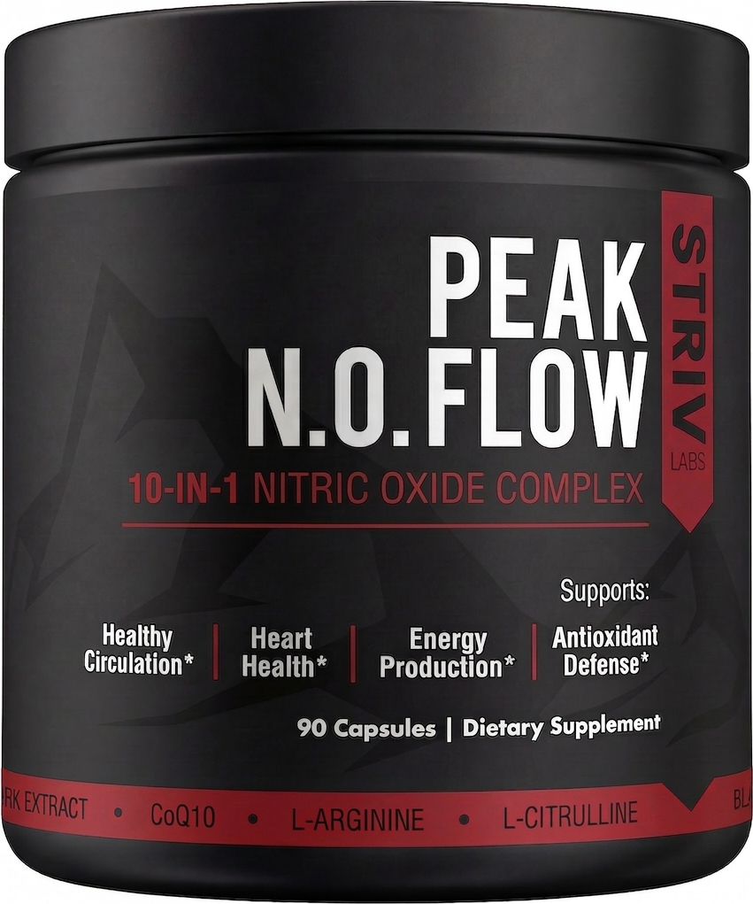 Peak Flow — Nitric Oxide Booster for Blood Flow, Circulation & Endurance — L-Citrulline, L-Arginine, Beet Root, Pine Bark — 90 Capsules