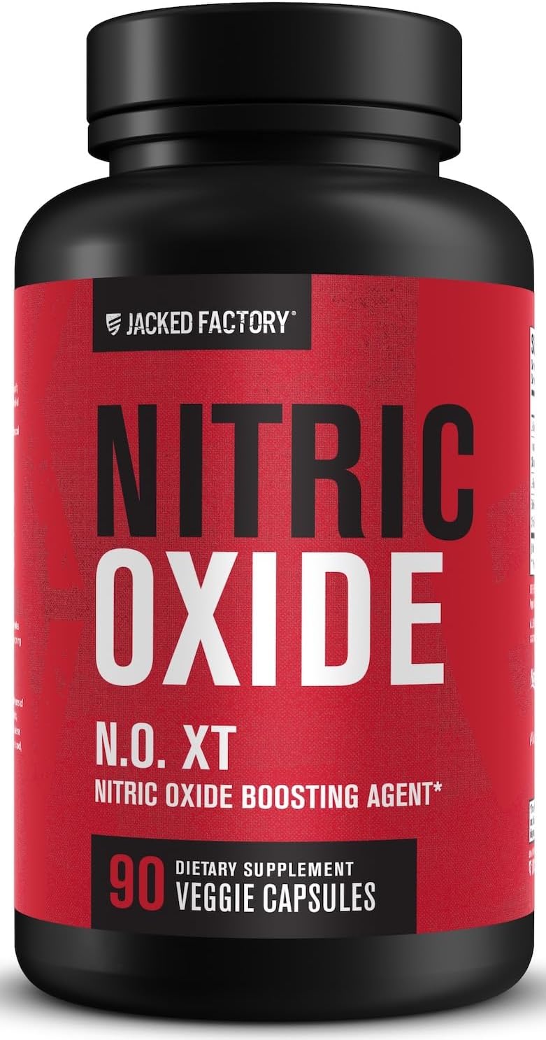 Jacked Factory N.O. XT Nitric Oxide Supplements for Men w/Nitrosigine L Arginine L Citrulline Supplement for Muscle Pumps & Vascularity - Pre Workout Nitric Oxide Booster & Muscle Builder - 90 Caps